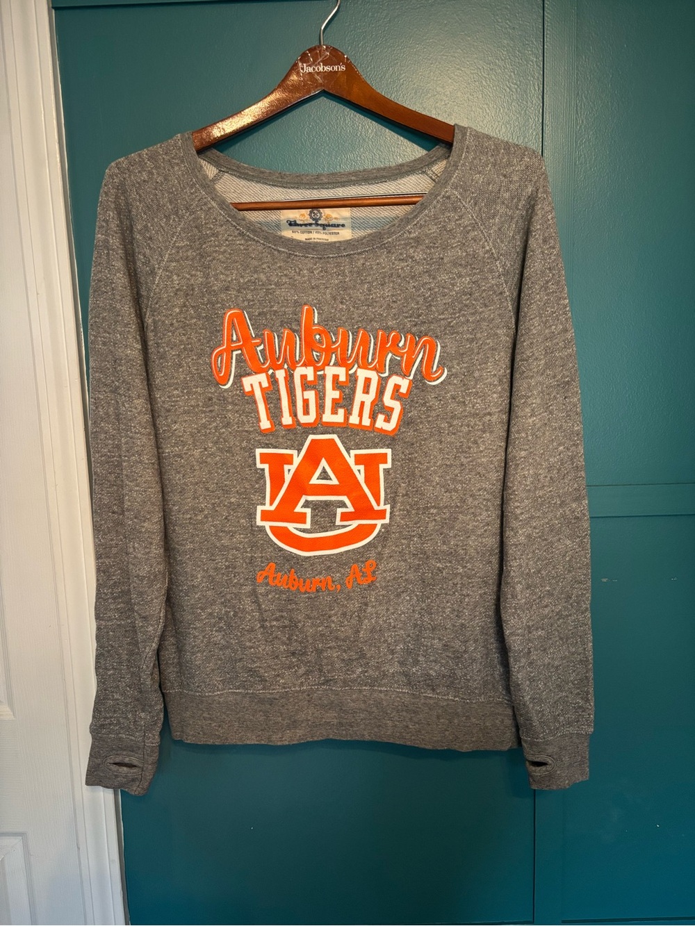 Auburn Tigers Three Square Gray Pullover Sweatshirt - Classic Crewneck Size L